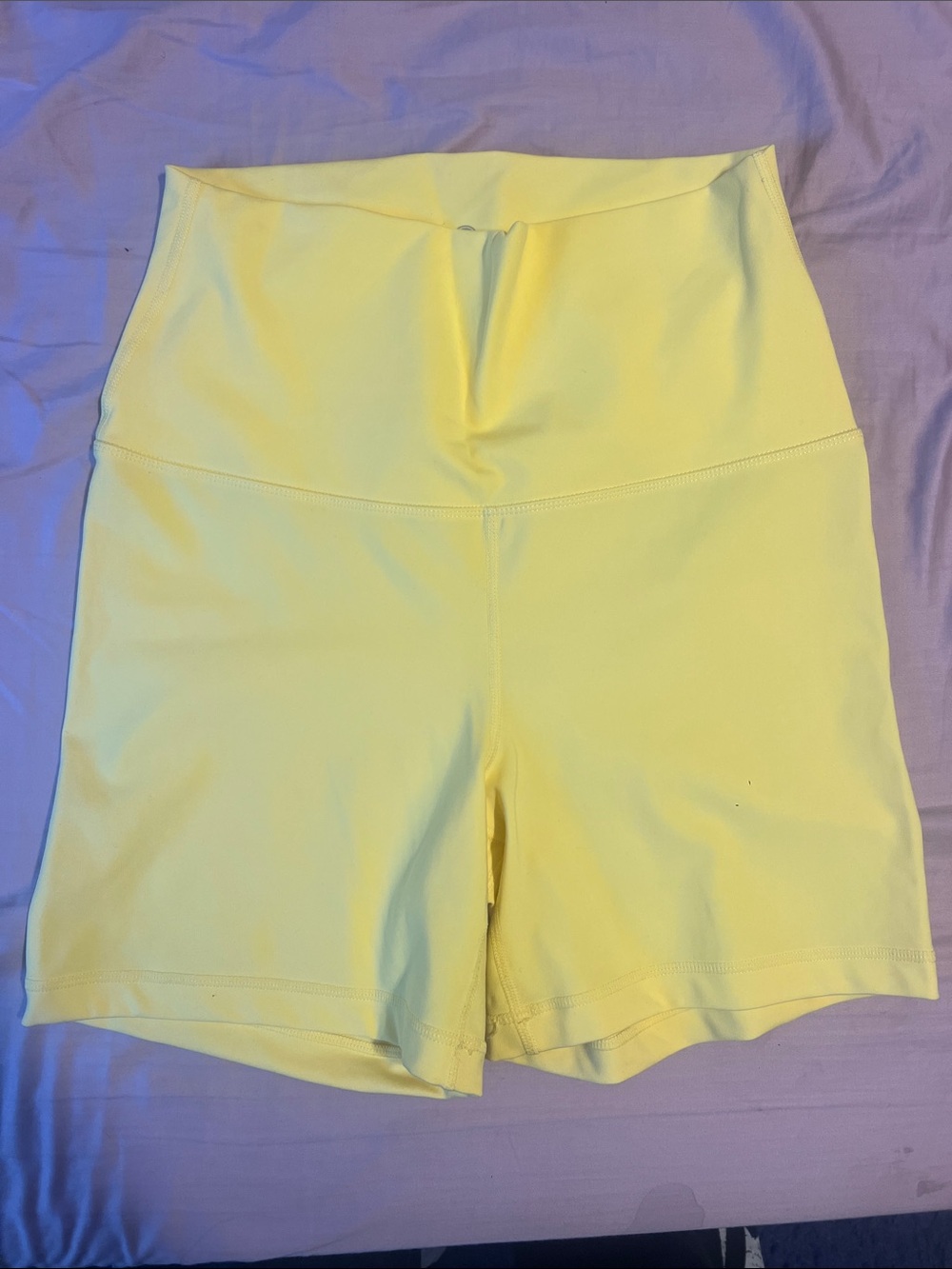 Yogalicious High-Waist Lemon Yellow Bike Shorts